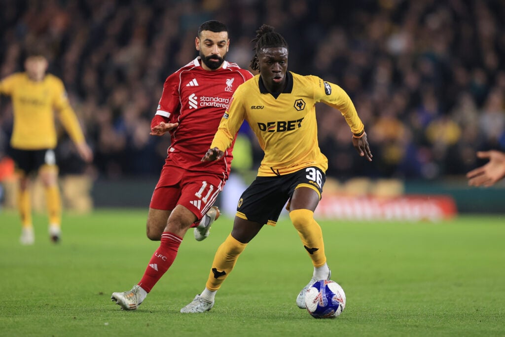 Mateus Mane playing for Wolves.