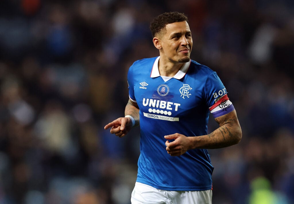 James Tavernier playing for Rangers.