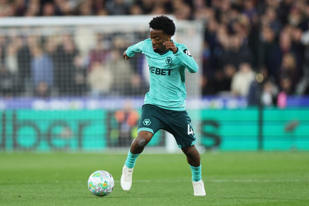 Angel Gomes playing for Wolves.