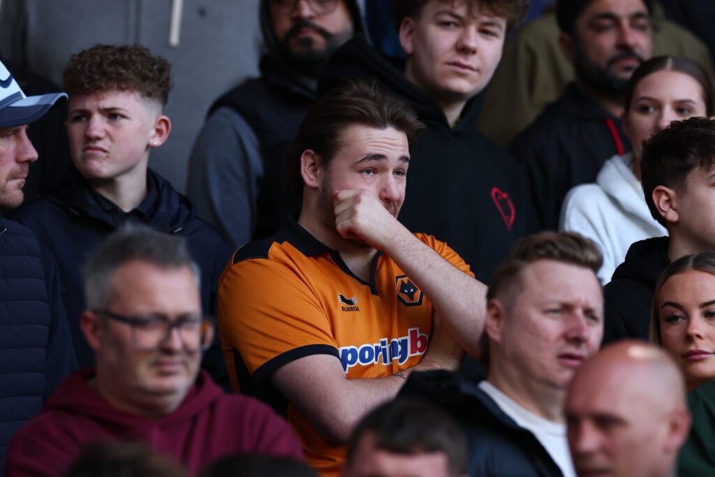 Wolves fans look on against Leeds.