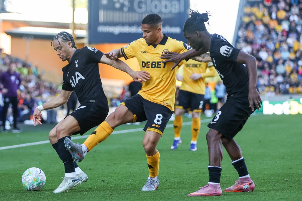 Joao Gomes playing for Wolves.