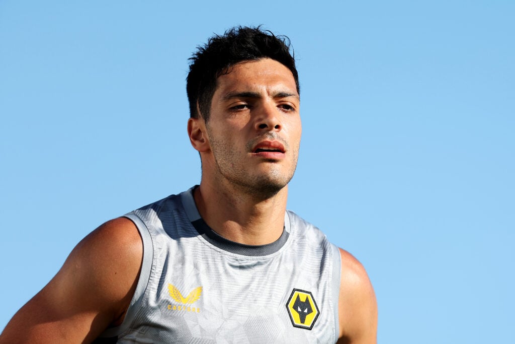 Raul Jimenez training for Wolves.