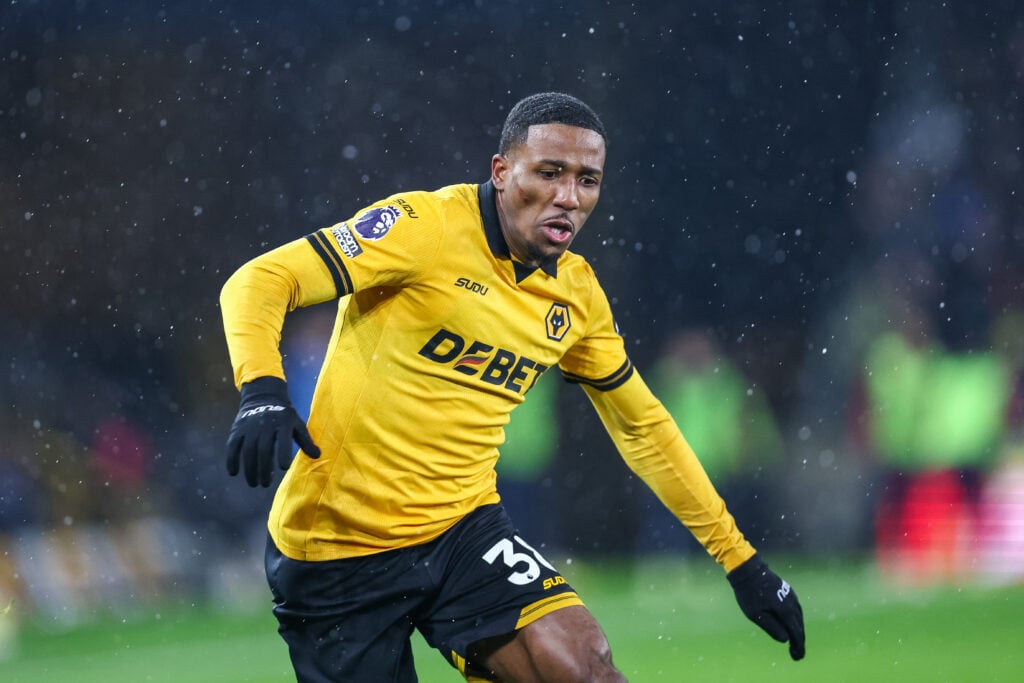 Jackson Tchatchoua playing for Wolves.
