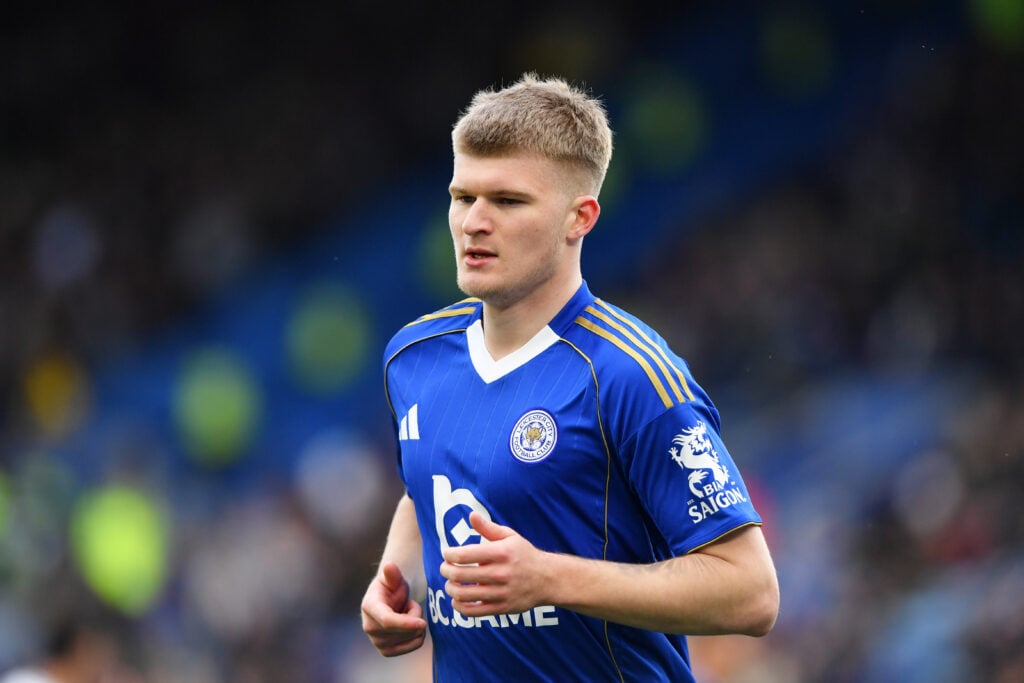 Jordan James playing for Leicester City.