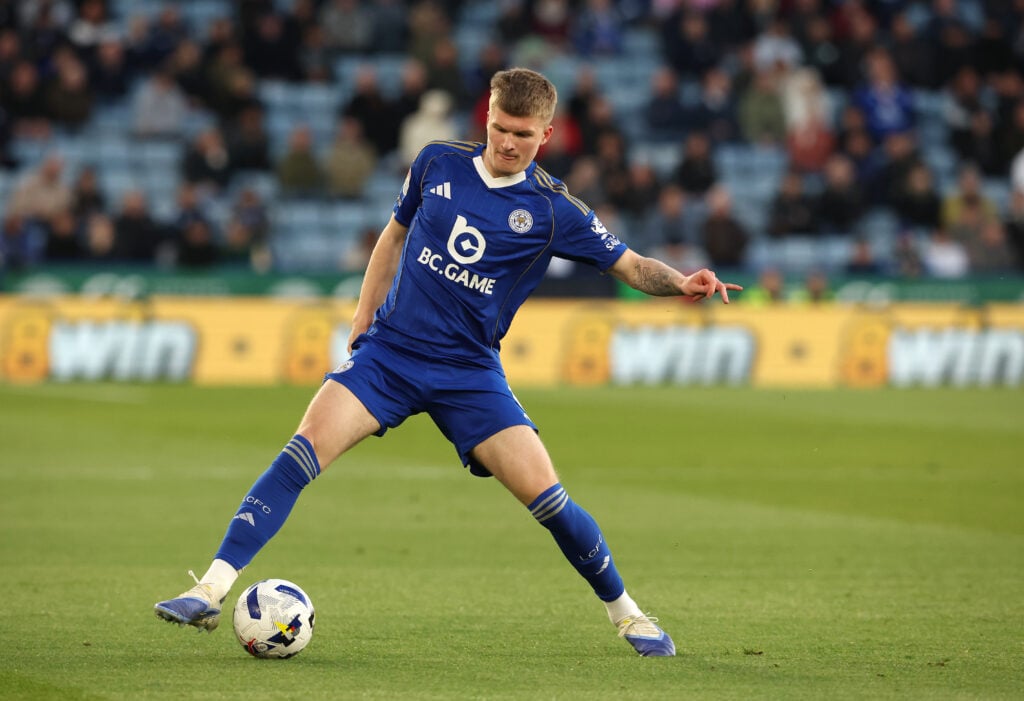 Jordan James playing for Leicester City.