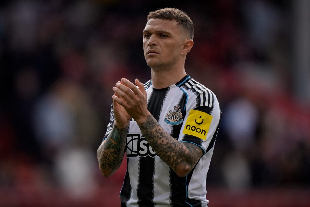 Kieran Trippier claps the fans.