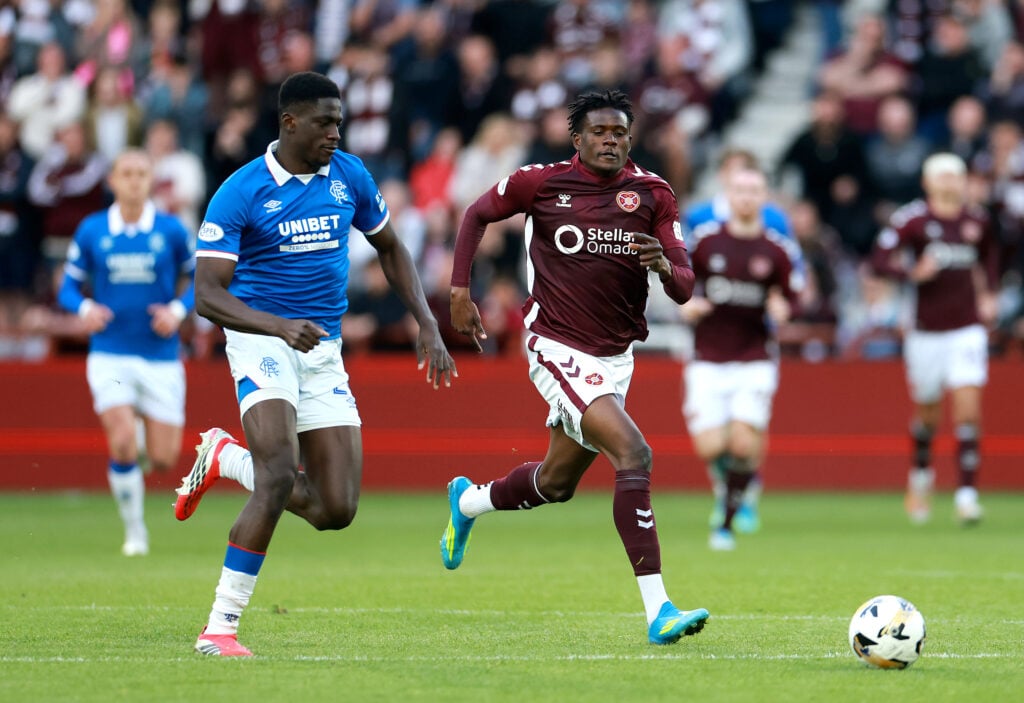 Nasser Djiga playing for Rangers.