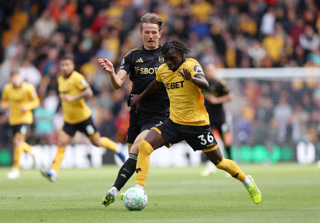 Mateus Mane playing for Wolves.