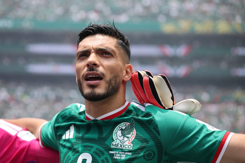 Raul Jimenez playing for Mexico.