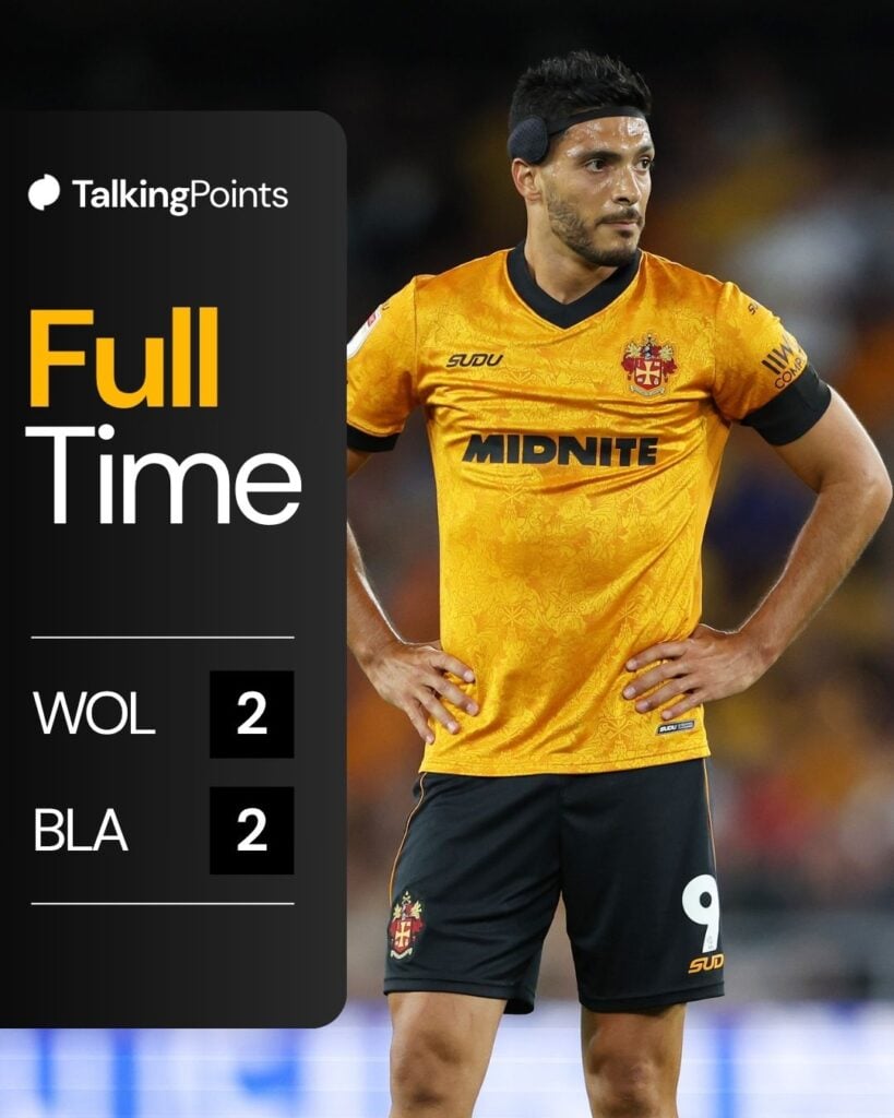 Raul Jimenez watches on as Blackburn score against Wolves