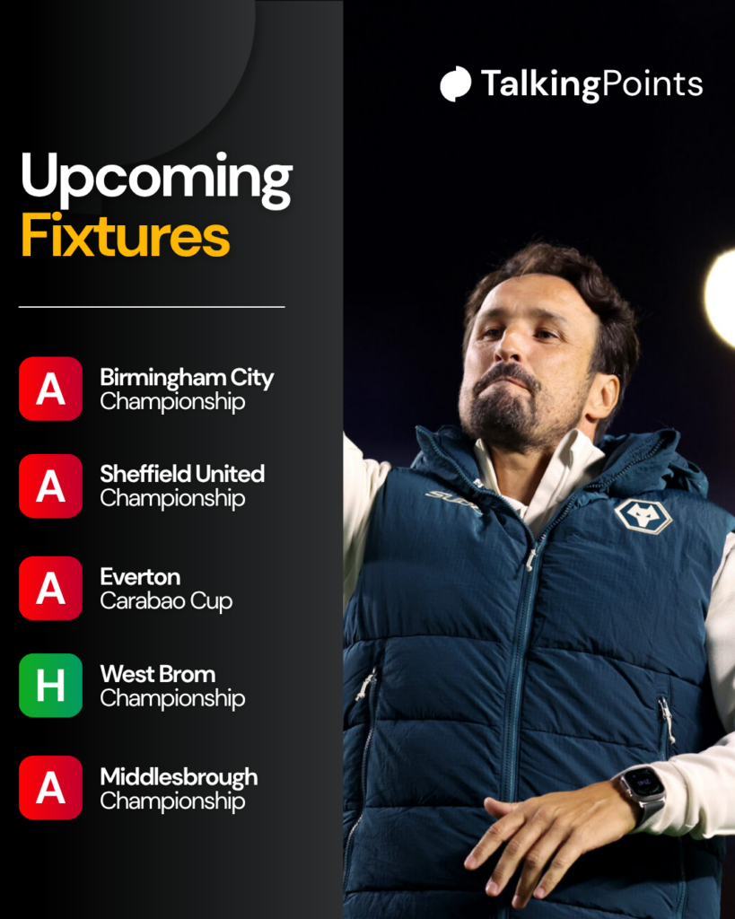 Wolves upcoming fixture